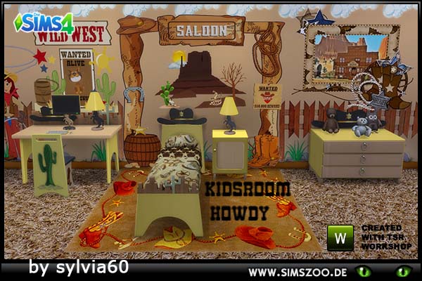  Blackys Sims 4 Zoo: Kidsroom Howdy by sylvia60