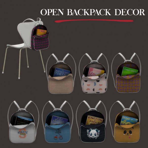  Leo 4 Sims: Open backpack decor