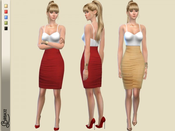  The Sims Resource: Valentine2018 Cocktail dress Gold by Birba32