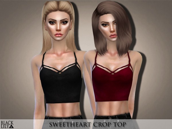  The Sims Resource: Sweetheart Crop Top by Black Lily