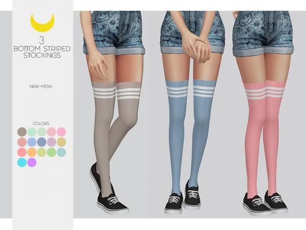  The Sims Resource: Stockings   Bottom 3 Striped by kalewa a
