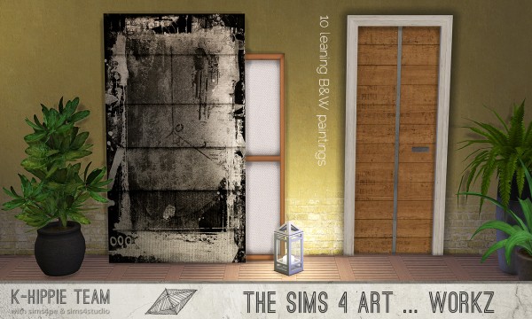  Simsworkshop: 7 K Artworks  Terrae Leaning Paintings Set 1 by k hippie,