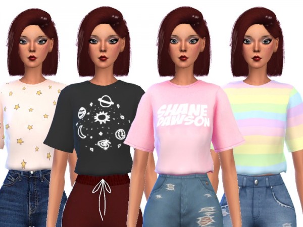  The Sims Resource: Jazzy Cropped Tops by Wicked Kittie