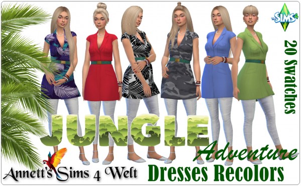  Annett`s Sims 4 Welt: Jungle Adventure Dresses   Recolorrs part 2