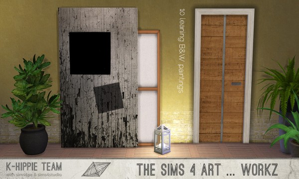  Simsworkshop: 7 K Artworks  Terrae Leaning Paintings Set 1 by k hippie,