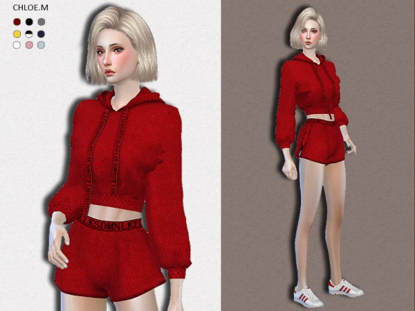 The Sims Resource: Sports Hoodie and shorts by ChloeMMM