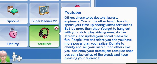 Mod The Sims: Youtuber Trait by ChloeTheNinja