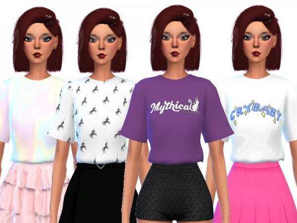  The Sims Resource: Jazzy Cropped Tops by Wicked Kittie