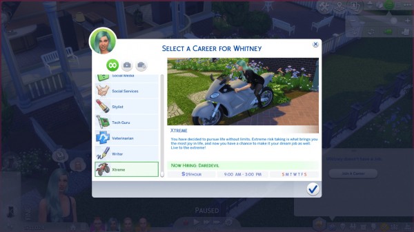  Mod The Sims: Xtreme Career by GoBananas
