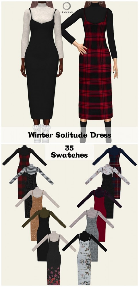  LumySims: Winter Solitude Dress
