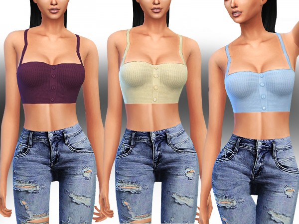  The Sims Resource: Tammy Trendy Crop Tops by Saliwa