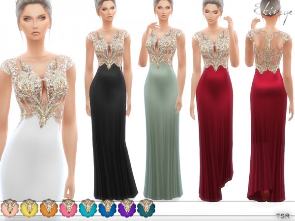  The Sims Resource: Embellished Gown by ekinege