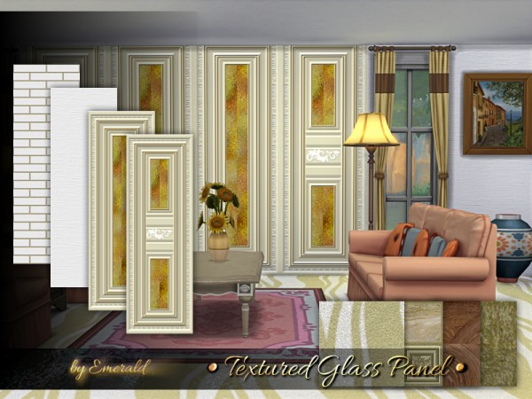  The Sims Resource: Textured Glass Panel by emerald