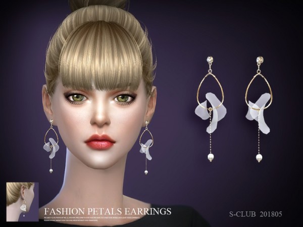  The Sims Resource: Earring 201805 by S Club