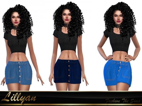  The Sims Resource: Jeans skirt by LYLLYAN