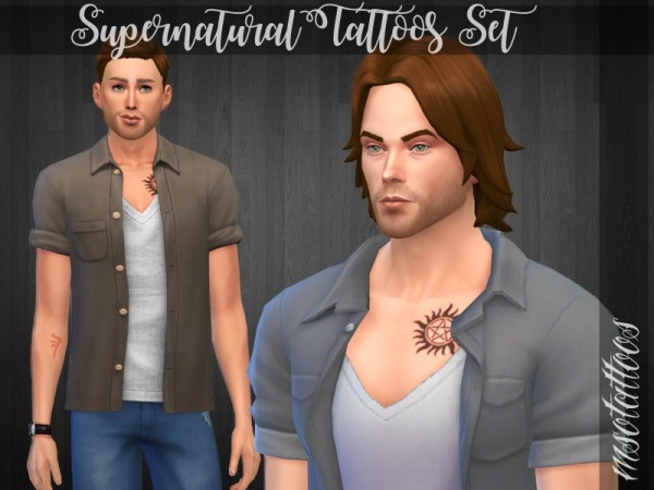  The Sims Resource: Supernatural Tattoos Set by luvjake