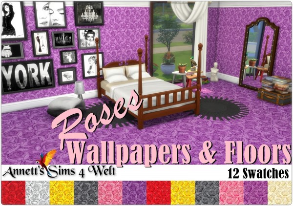  Annett`s Sims 4 Welt: Wallpapers and Floors Roses
