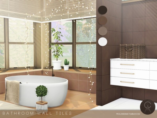  The Sims Resource: Bathroom Wall Tiles by Pralinesims