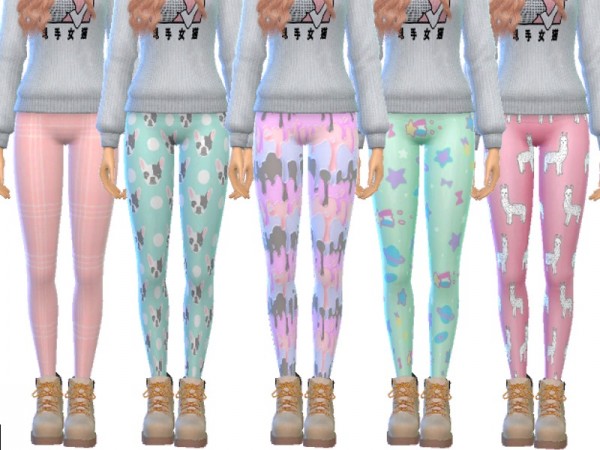  The Sims Resource: Tumblr Themed Leggings Pack Twelve by Wicked Kittie