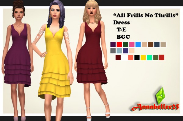  Simsworkshop: All Frills No Thrills Dress by Annabellee25