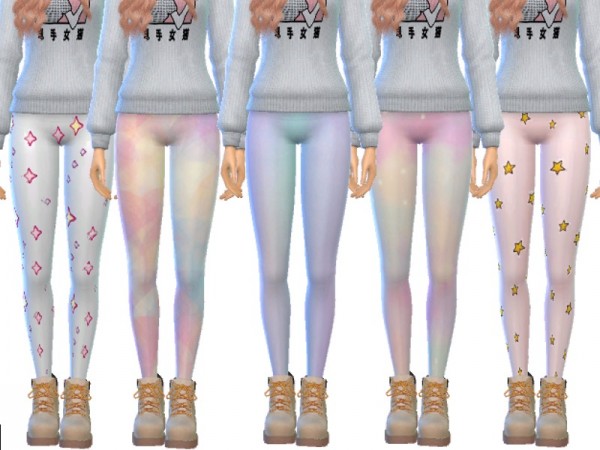  The Sims Resource: Tumblr Themed Leggings Pack Twelve by Wicked Kittie