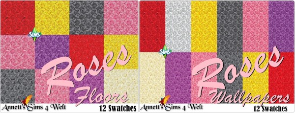  Annett`s Sims 4 Welt: Wallpapers and Floors Roses
