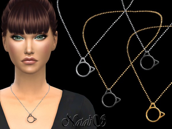  The Sims Resource: Kitty pendant necklace by NataliS