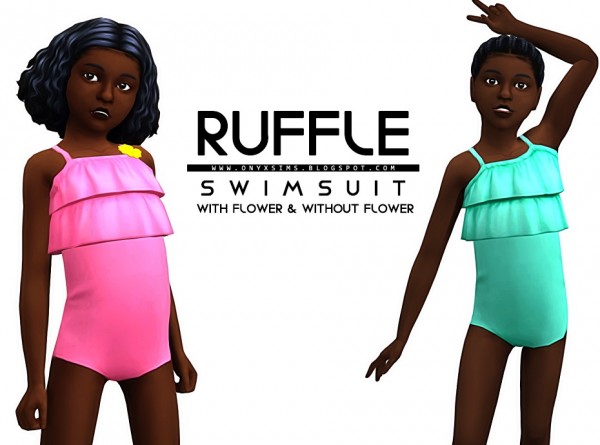  Onyx Sims: Ruffle Swimsuit for Girls