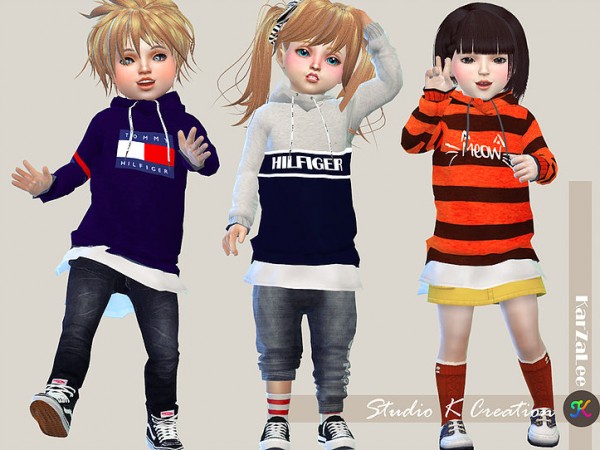 Studio K Creation: Giruto 46 hoodie Sweater for toddler • Sims 4 Downloads