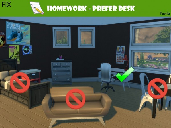 Mod The Sims: Homework   prefer desk by Pawlq