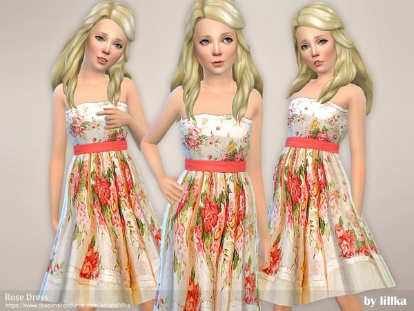  The Sims Resource: Rose Dress by lillka