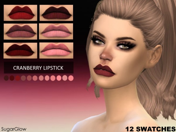  The Sims Resource: Cranberry Lipstick by SugarGlow