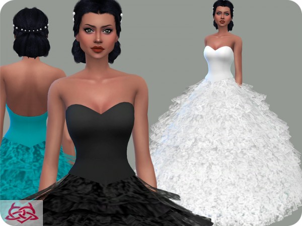  The Sims Resource: Wedding Dress 13 recolored 1 by Colores Urbanos