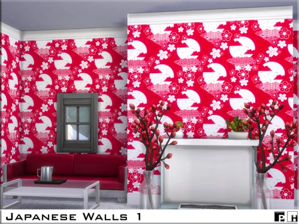  The Sims Resource: Japanese Walls 1 by Pinkfizzzzz