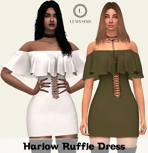  LumySims: Harlow Ruffle Dress