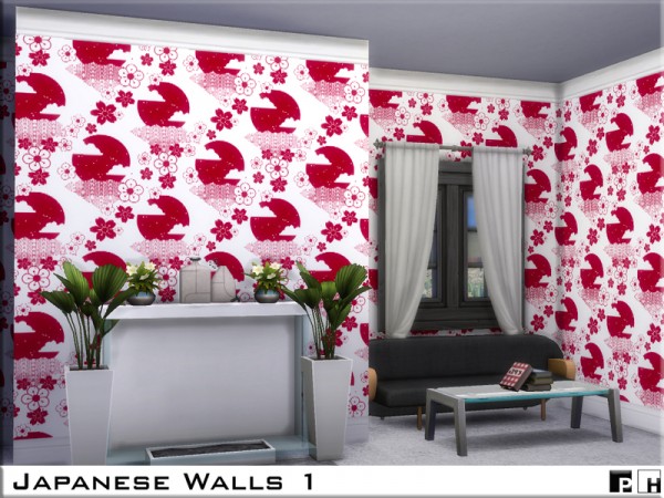  The Sims Resource: Japanese Walls 1 by Pinkfizzzzz