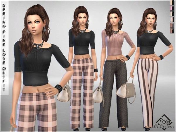  The Sims Resource: Spring Pink Love Outfit  by Devirose