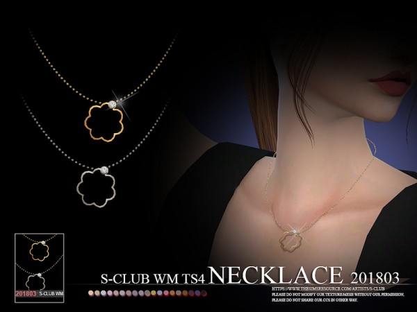  The Sims Resource: Necklace F 201803 by S Club