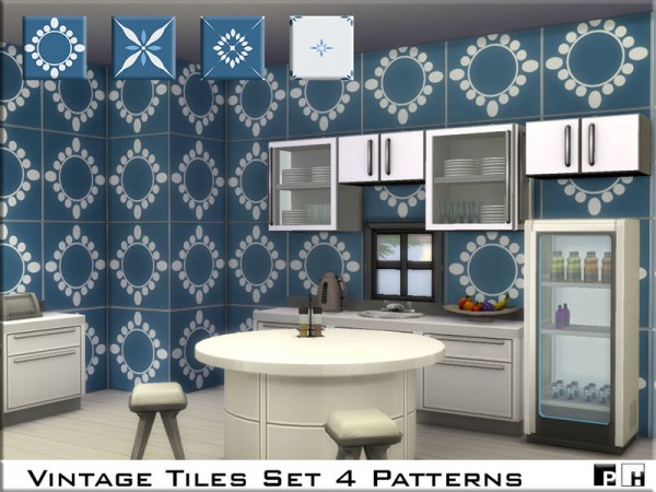  The Sims Resource: Vintage Tiles Set by Pinkfizzzzz