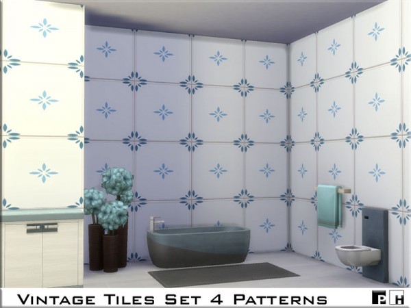  The Sims Resource: Vintage Tiles Set by Pinkfizzzzz