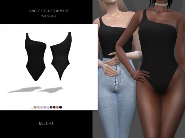  The Sims Resource: Single Strap Bodysuit by Bill Sims