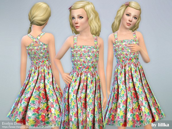 The Sims Resource: Evelyn Dress  by lillka