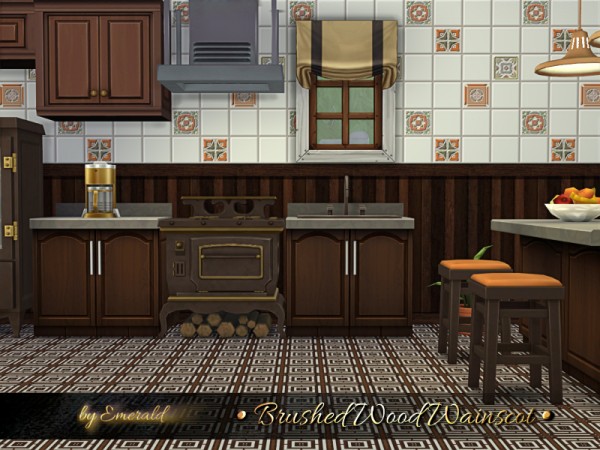  The Sims Resource: Brushed Wood Wainscot by emerald