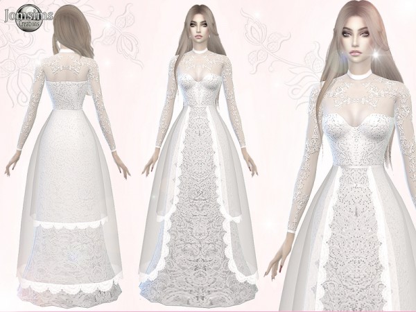  The Sims Resource: Atanis wedding dress 3 by jomsims