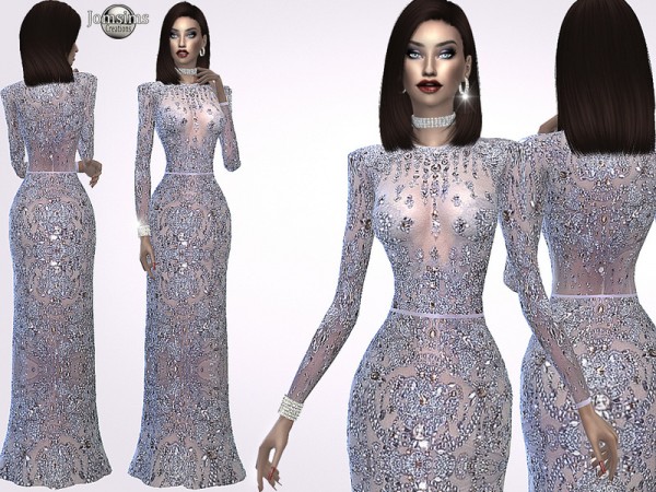  The Sims Resource: Madine glitter dress by Jomsims