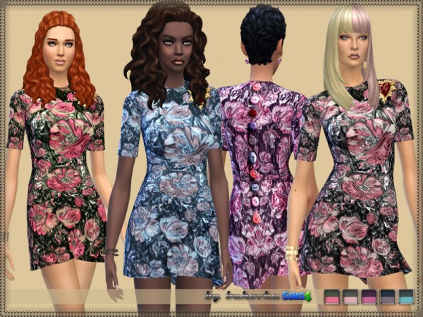  The Sims Resource: Dress Flowers by bukovka