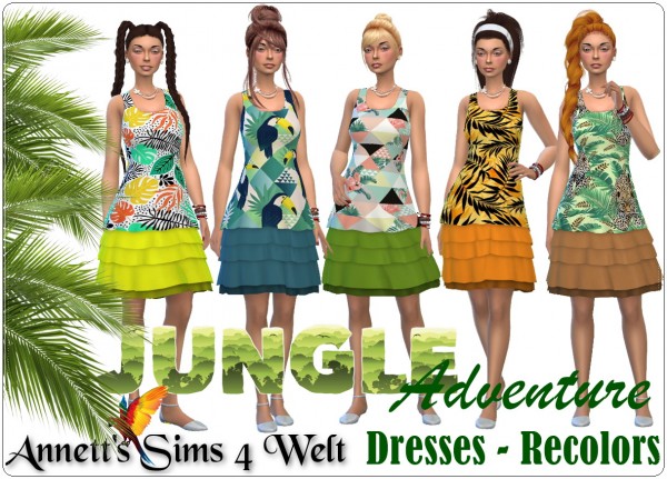  Annett`s Sims 4 Welt: Jungle Adventure Dresses   Recolors