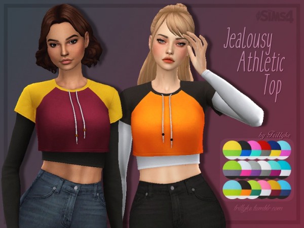  The Sims Resource: Jealousy Athletic Top by Trillyke