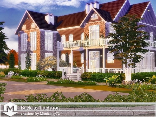 The Sims Resource: Back to Tradition house by Moniamay72 • Sims 4 Downloads