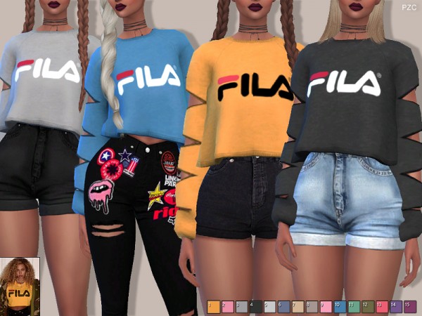  The Sims Resource: Sporty Sweatshirts 010 by Pinkzombiecupcakes